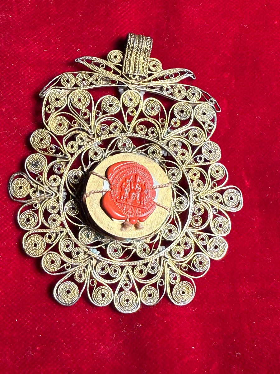 Reliquaire en filigrane d'argent de la Sainte Croix de Notre Seigneur Jésus-Christ. -photo-3