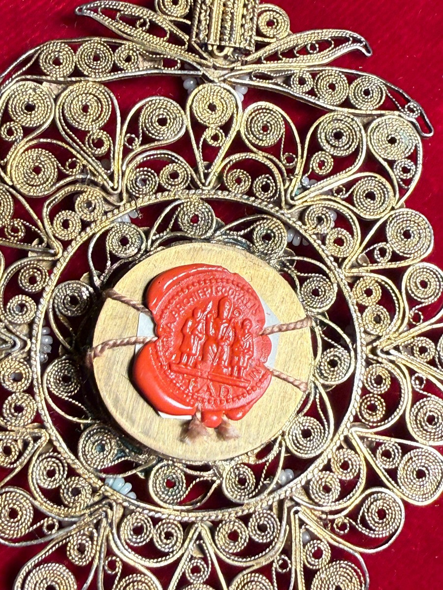 Reliquaire en filigrane d'argent de la Sainte Croix de Notre Seigneur Jésus-Christ. -photo-4