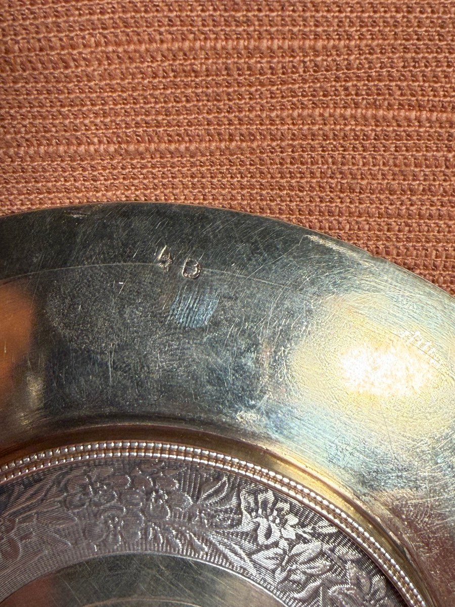 Calice en argent gravé et ciselé orné de diamants, avec sa patène-photo-5