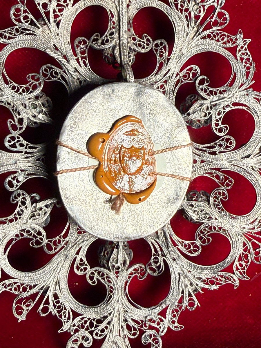 Reliquaire en filigrane d'argent de saint Thomas d'Aquin. -photo-3