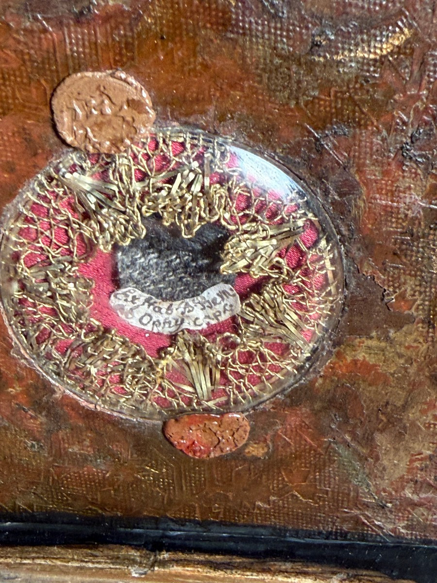 Cross With Base With Cross-heads And Christ In Silver And Relic On The Base,-photo-2