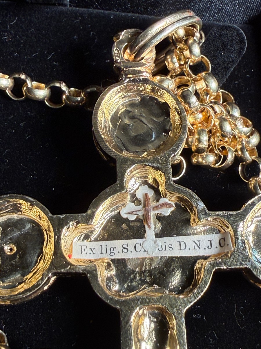 Pectoral Cross In Silver With Cameos Containing The Relic Of The Holy Cross With Its Chain,-photo-1