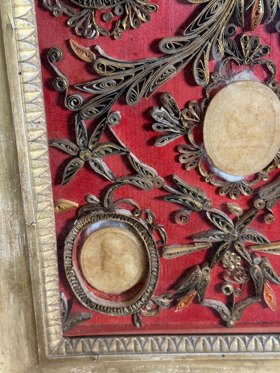 Cinq Agnus Dei dans un cadre doré de style Empire  -photo-3