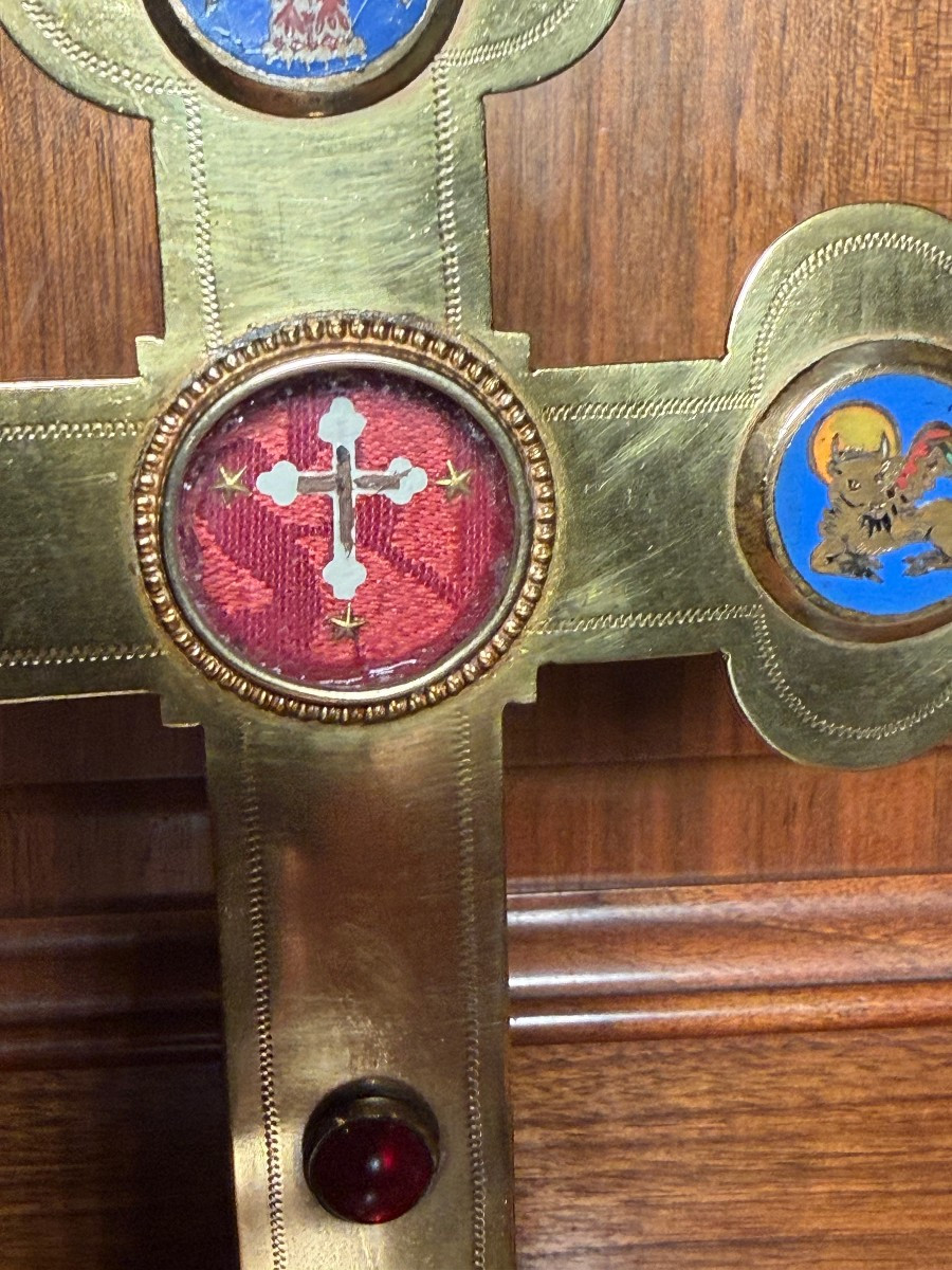 Reliquaire du début du XXe siècle contenant une relique de la Sainte Croix-photo-2