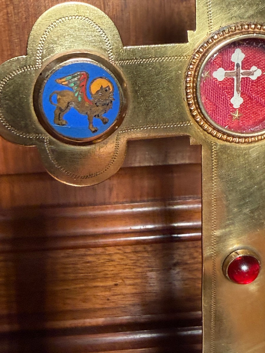 Reliquaire du début du XXe siècle contenant une relique de la Sainte Croix-photo-3