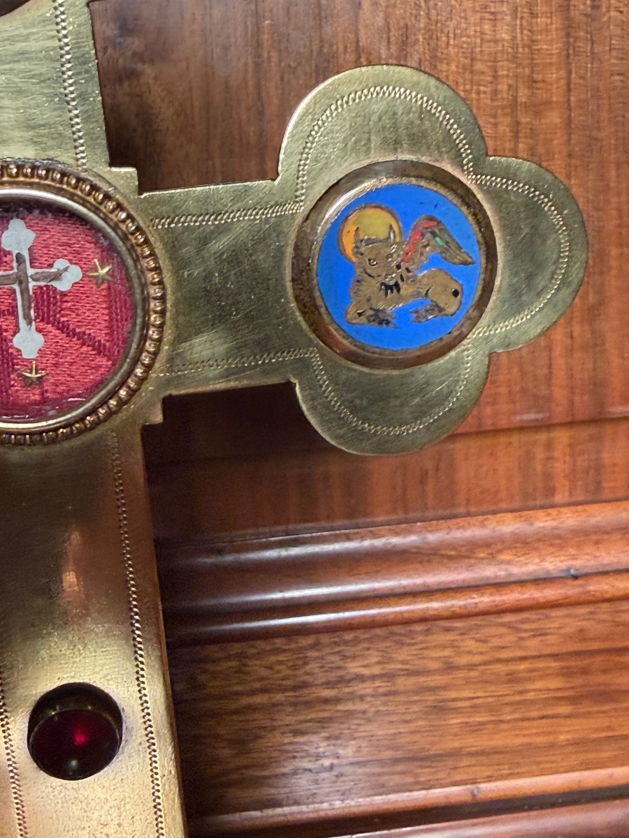 Reliquaire du début du XXe siècle contenant une relique de la Sainte Croix-photo-4