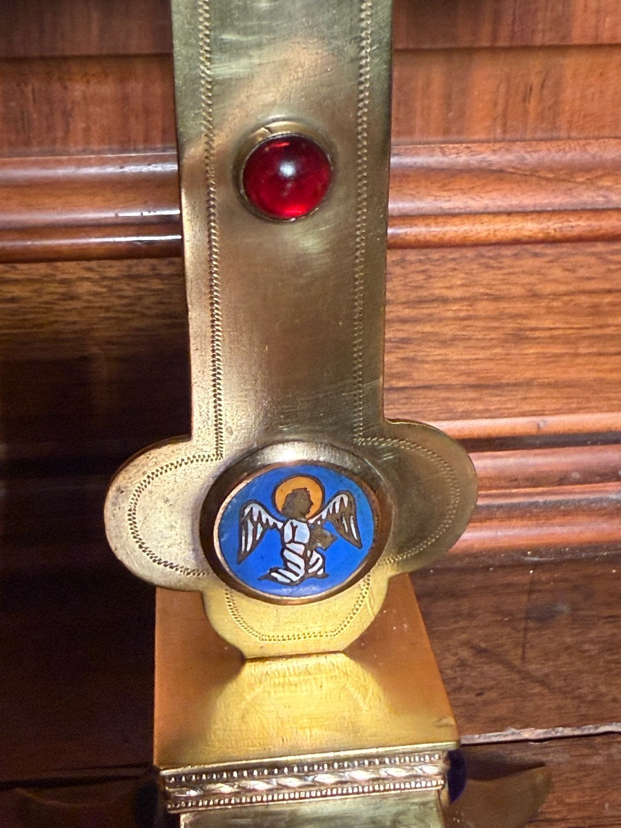 Reliquaire du début du XXe siècle contenant une relique de la Sainte Croix-photo-1