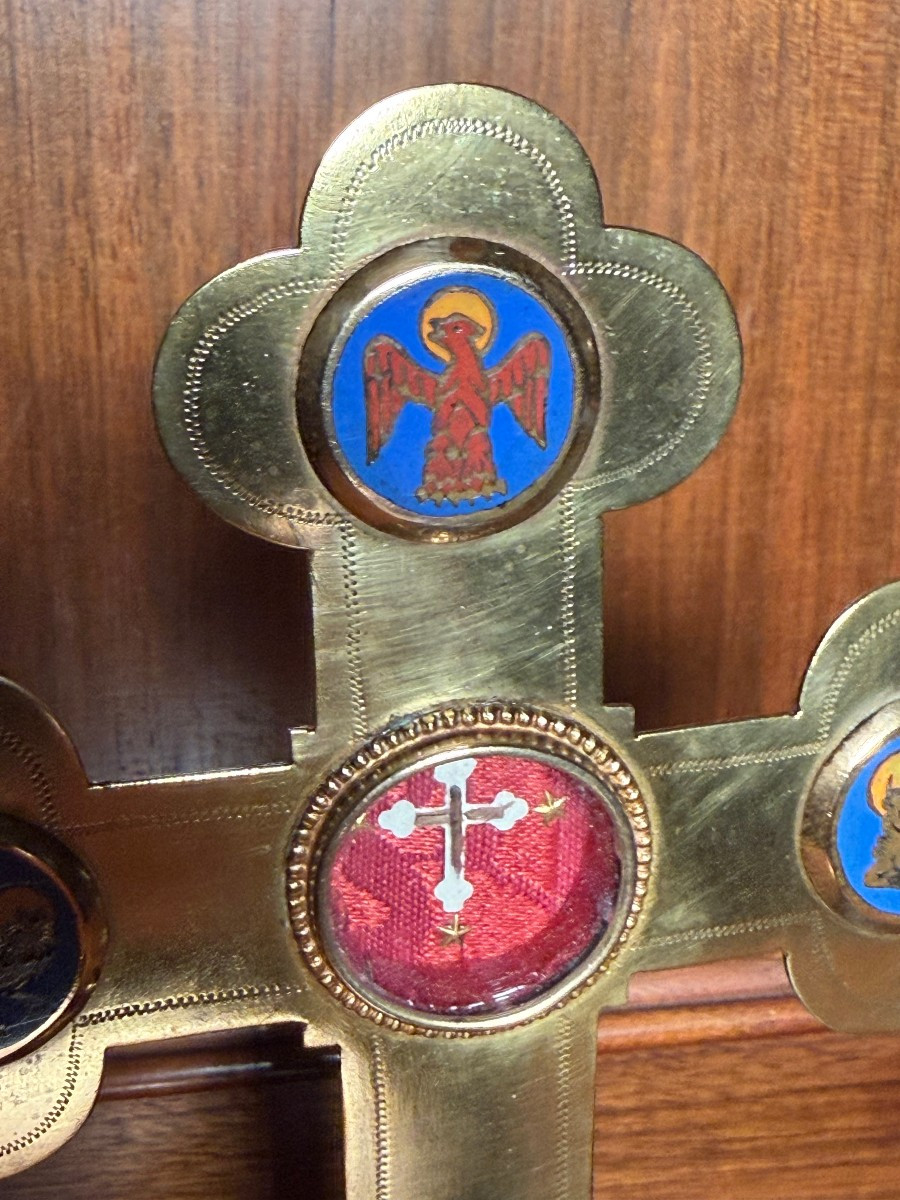 Reliquaire du début du XXe siècle contenant une relique de la Sainte Croix-photo-2