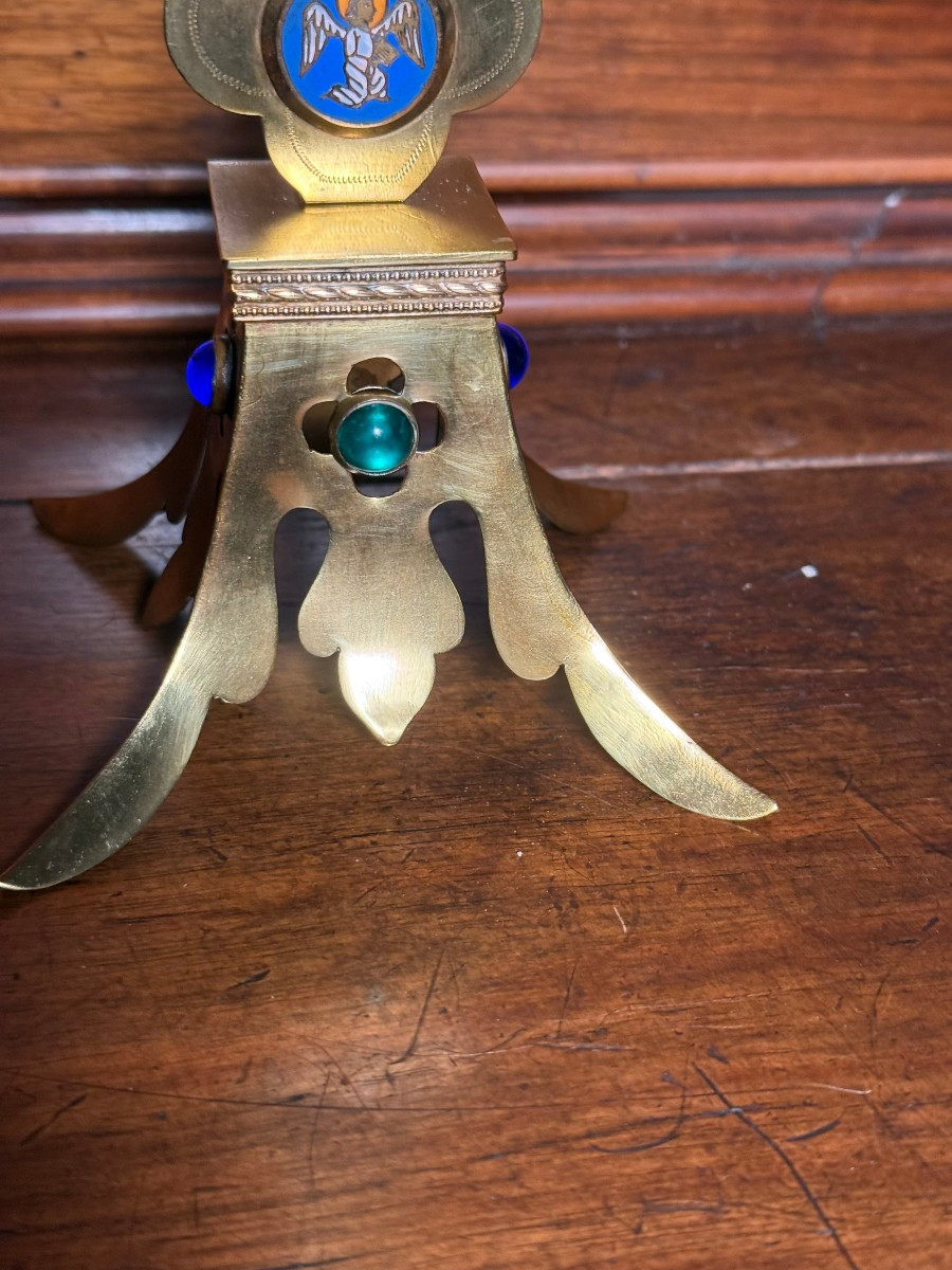Reliquaire du début du XXe siècle contenant une relique de la Sainte Croix-photo-3