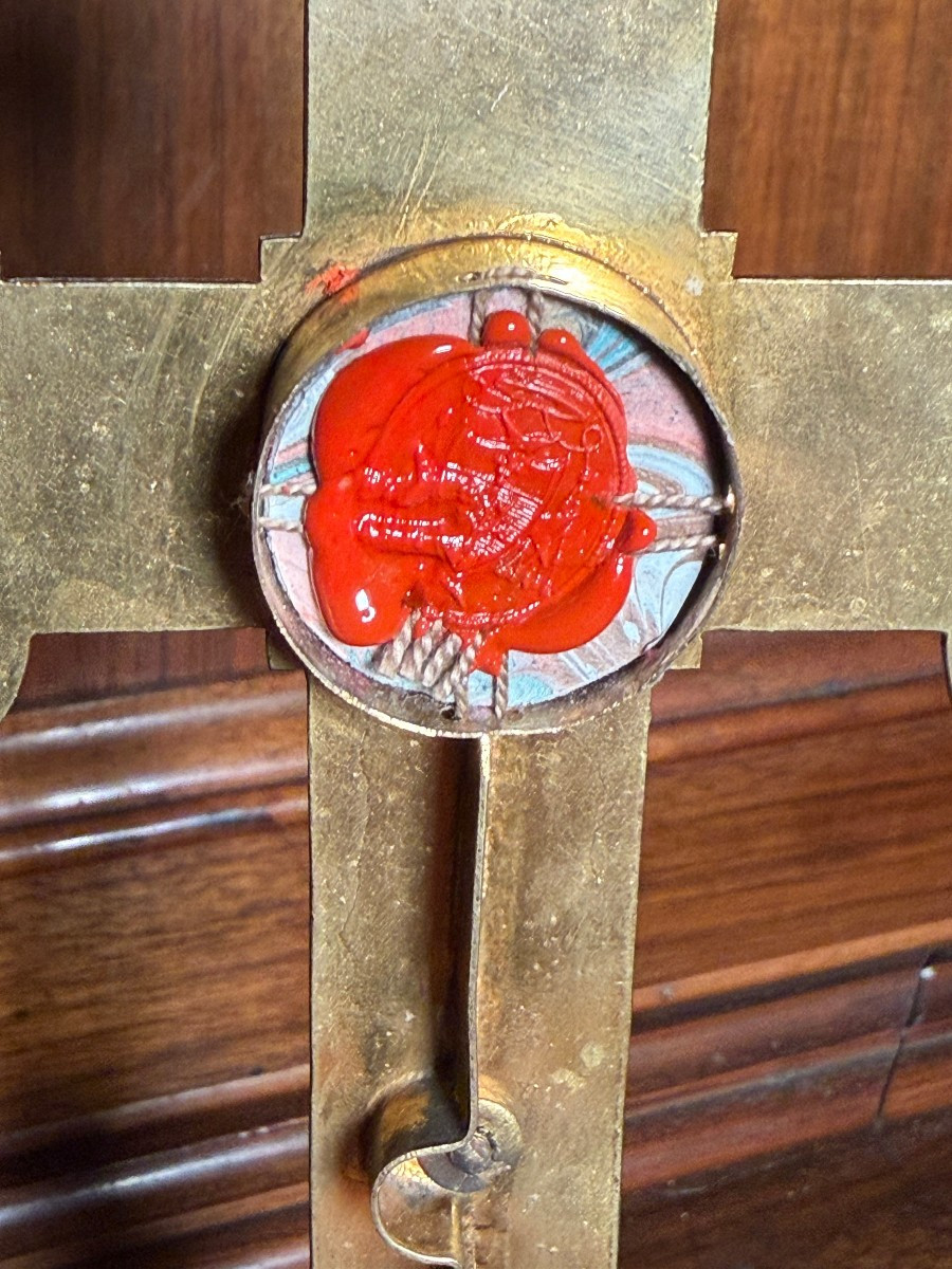 Reliquaire du début du XXe siècle contenant une relique de la Sainte Croix-photo-6