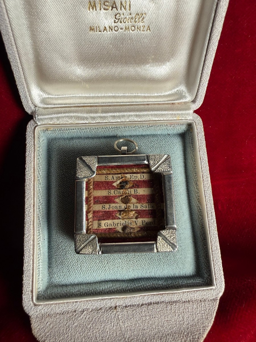 Silver Reliquary Of Saints Ambrose, Charles Borromeo, John De La Salle, And Gabriel Dell'add