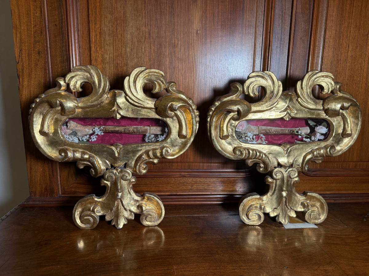 Paire de reliquaires contenant les reliques de sainte Florence, évêque et m. et S.Vincenzino m.