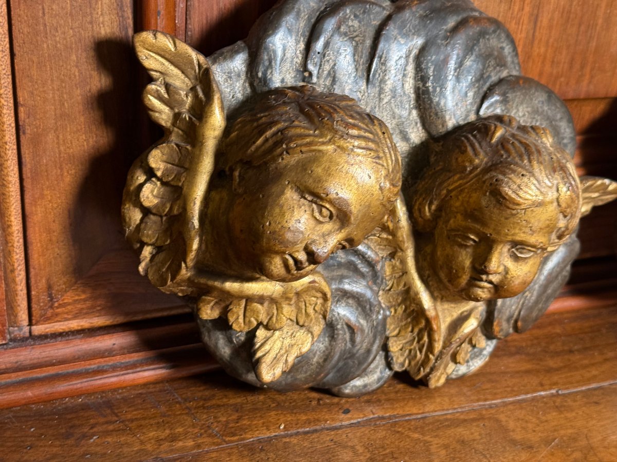 18th-century Carved And Gilded Wooden Sculpture Group -photo-3