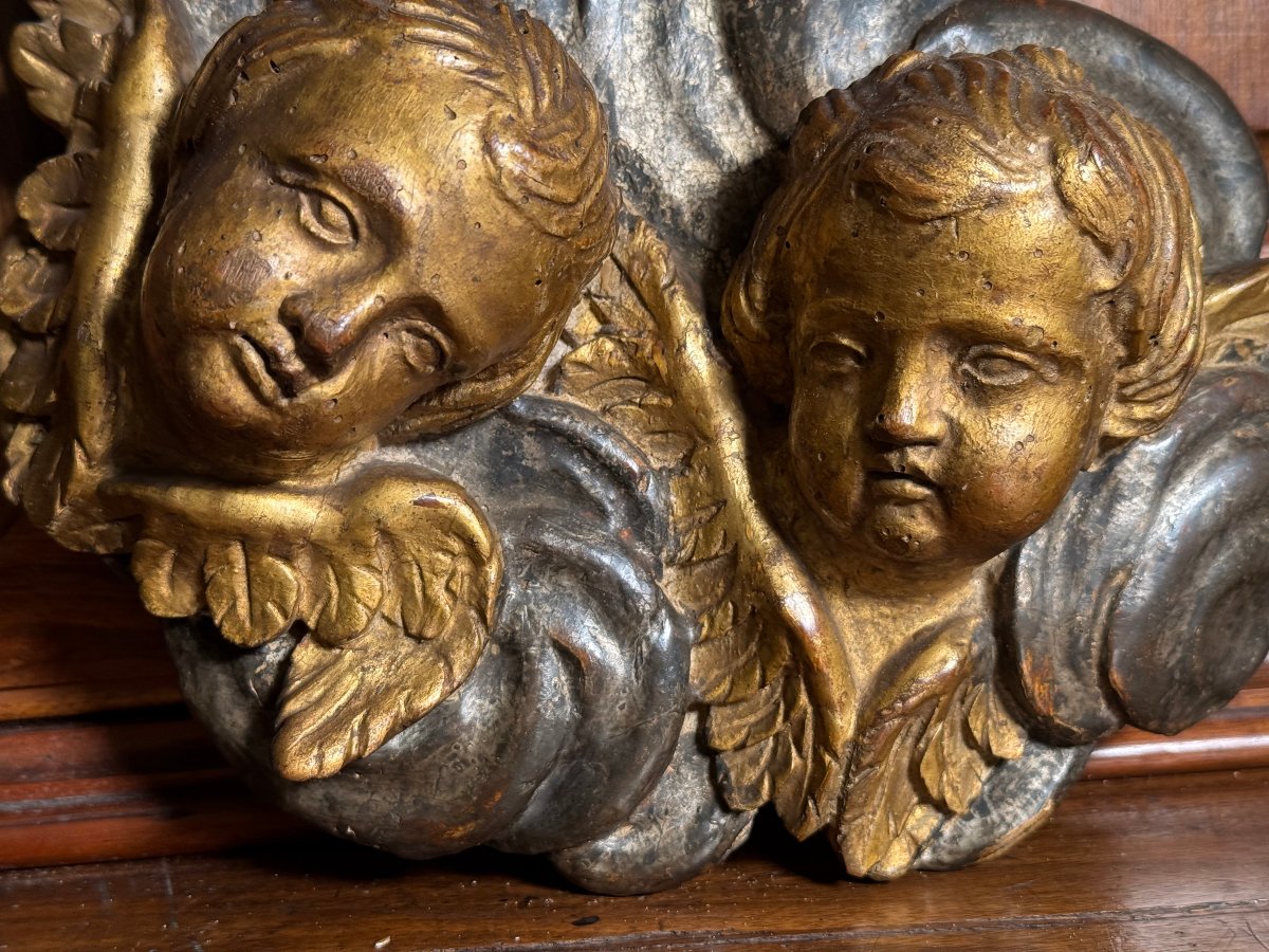 18th-century Carved And Gilded Wooden Sculpture Group -photo-4