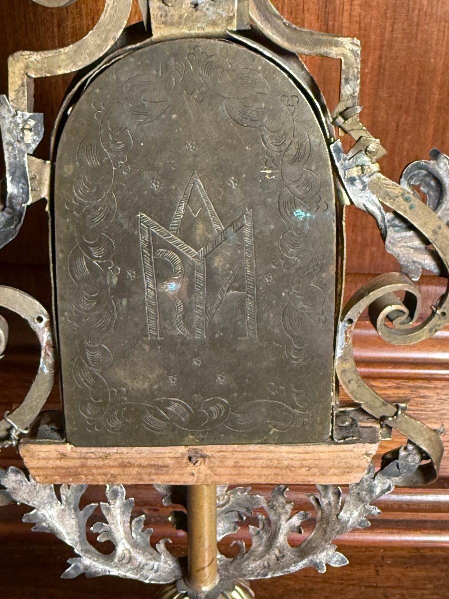 Deux reliquaires jumeaux en bronze et argent, contenant chacun 11 reliques de saints.  -photo-7