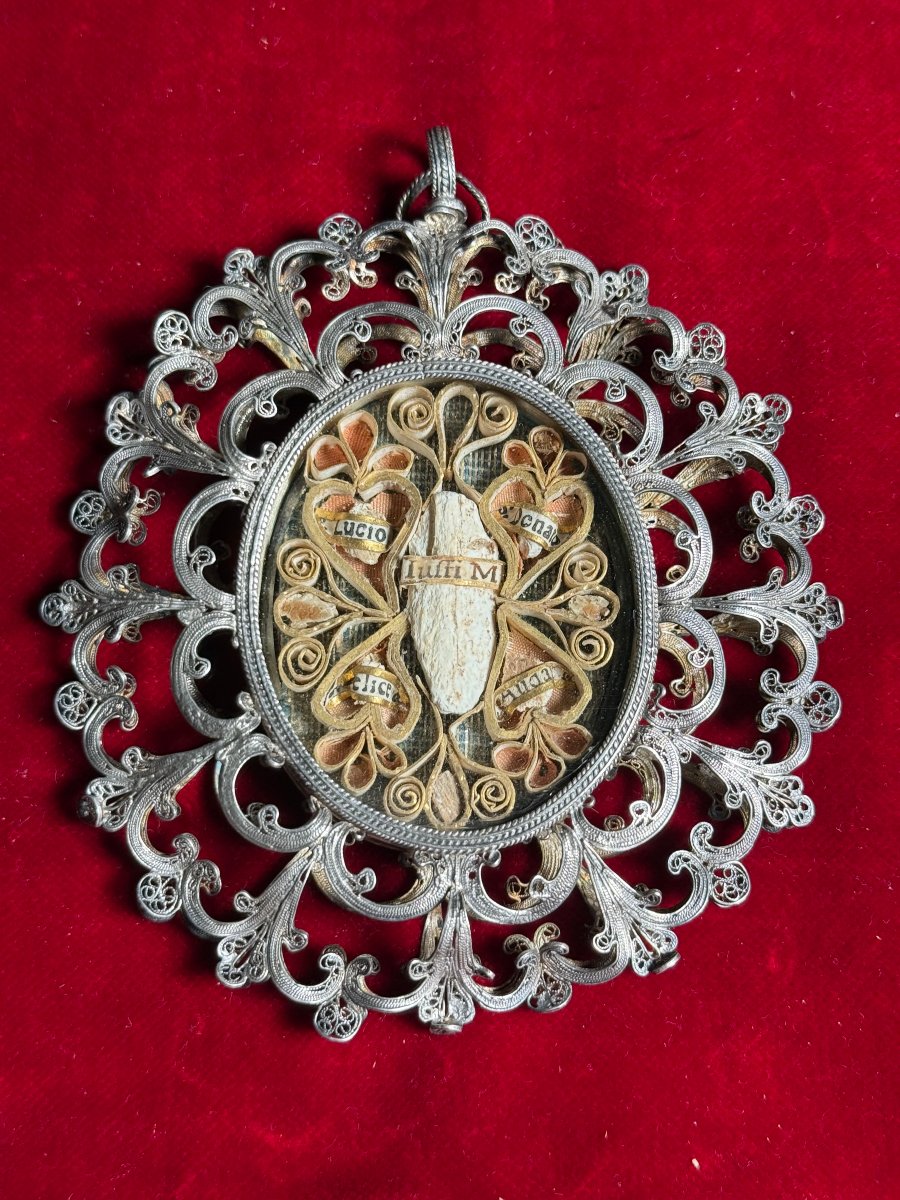 Silver Filigree Reliquary Containing The Relics Of St. Justus, Audactus, Lucius, And Donatus
