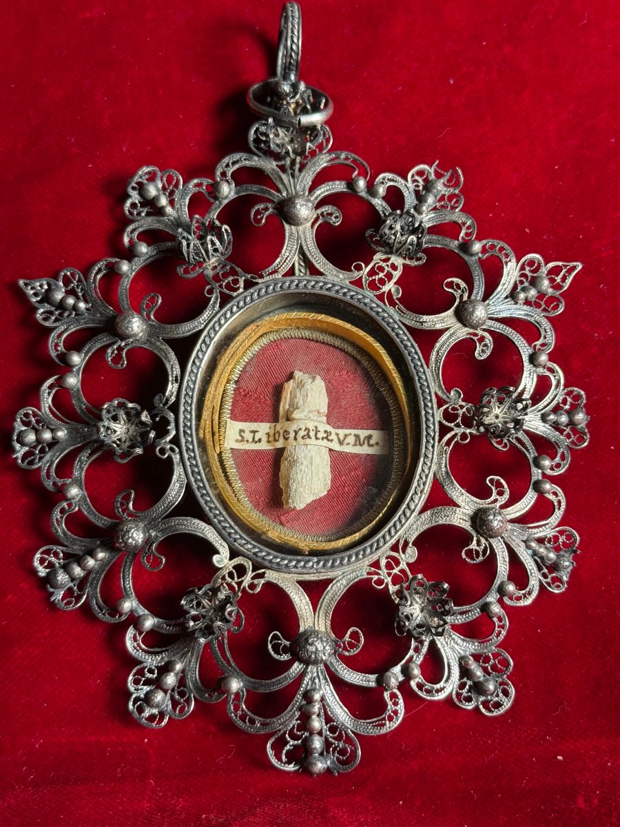Silver Filigree Reliquary Containing The Relics Of Saint Liberata, Martyr. 