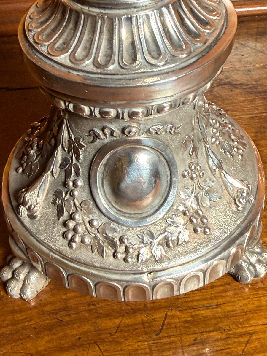 18th-century Louis XV-period Monstrance Made Of Solid Silver, In Its Case  -photo-2