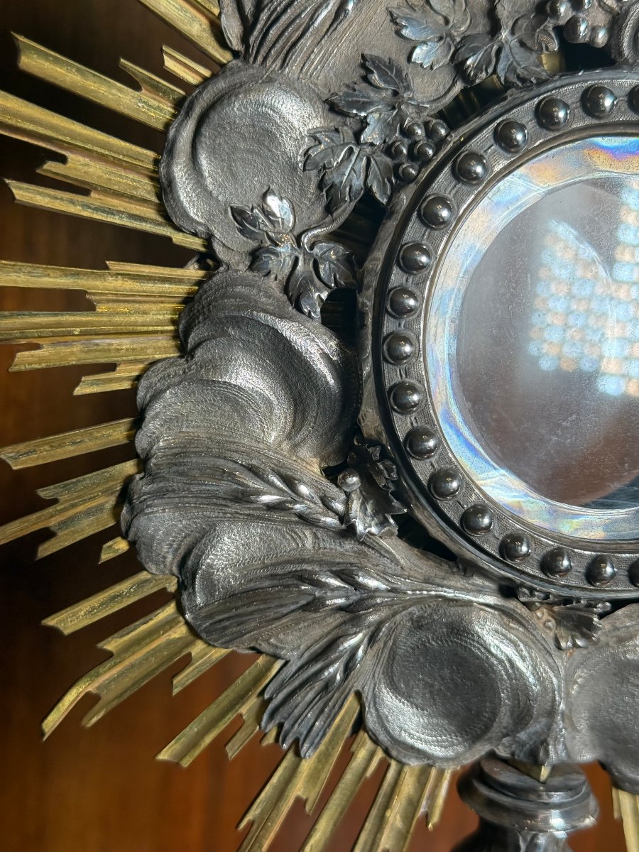 18th-century Louis XV-period Monstrance Made Of Solid Silver, In Its Case  -photo-5