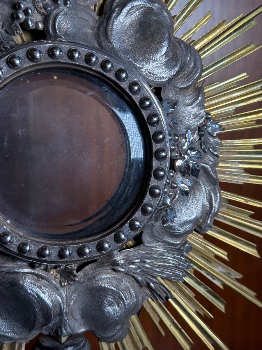 18th-century Louis XV-period Monstrance Made Of Solid Silver, In Its Case  -photo-6