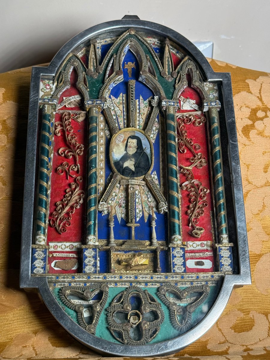 Silver Reliquary Of St. Francis Of Paola And 7 Other Saints  