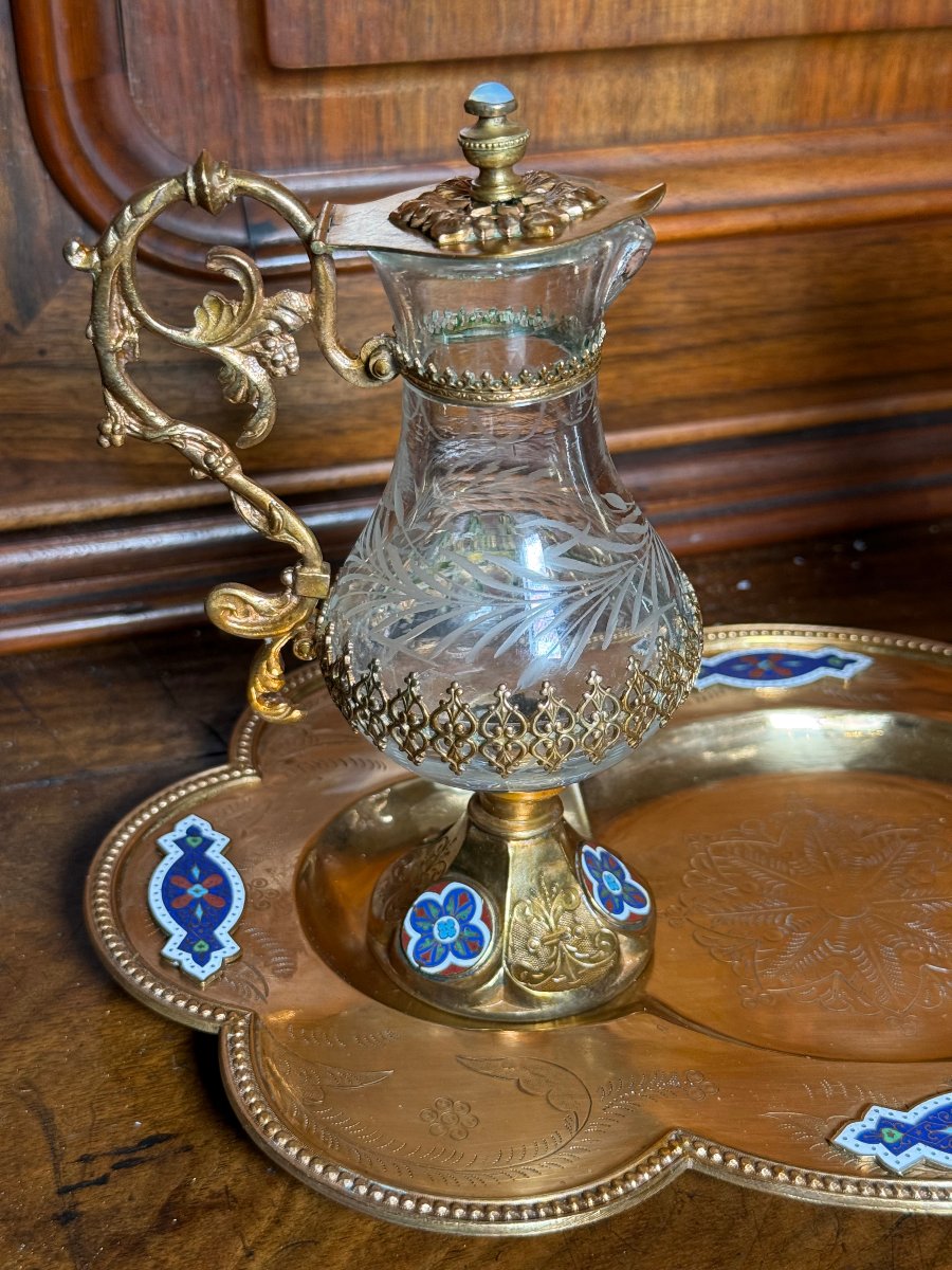 Coquillages en bronze doré, émail et cristal taillé, avec leurs soucoupes.  -photo-2