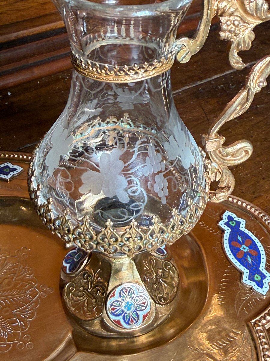 Coquillages en bronze doré, émail et cristal taillé, avec leurs soucoupes.  -photo-3