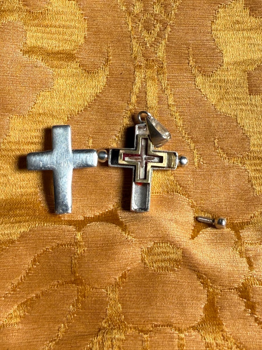  Stauroteque en argent avec un fragment de la Sainte Croix -photo-2