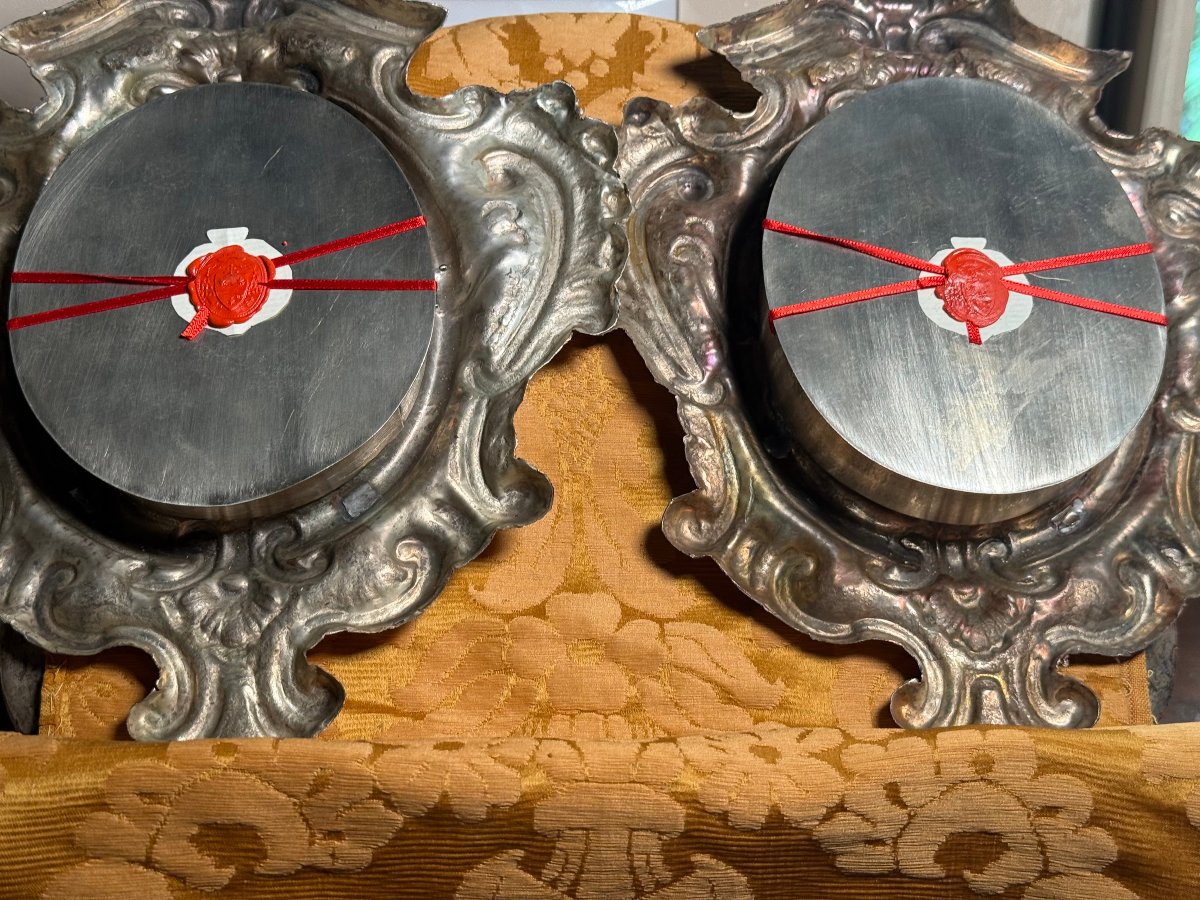 A Pair Of 18th-century Silver-plated Reliquaries Of Saints Amabile And Valentino -photo-4
