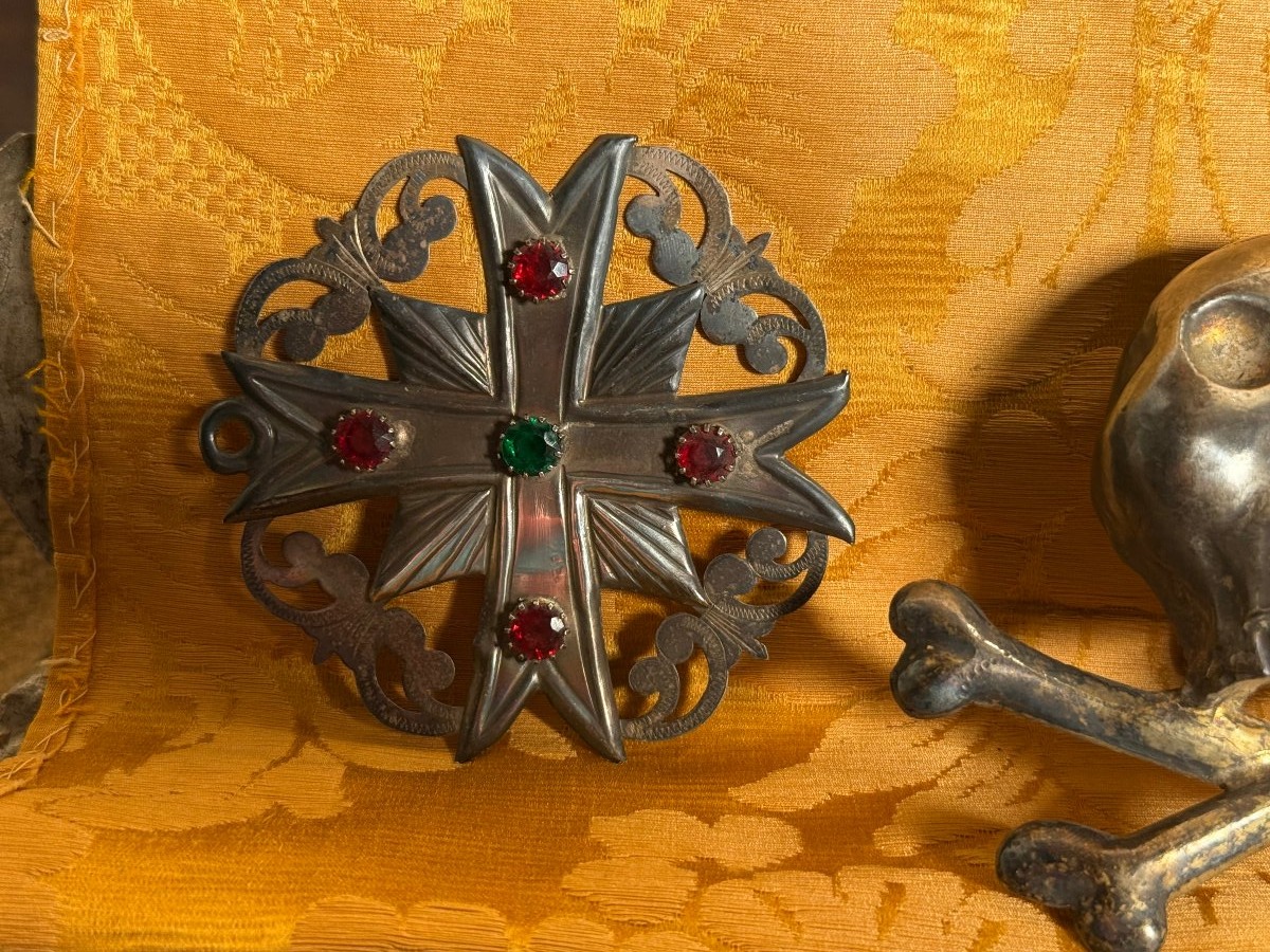 "Vanitas" en argent avec croix, XVIIIe siècle  -photo-2