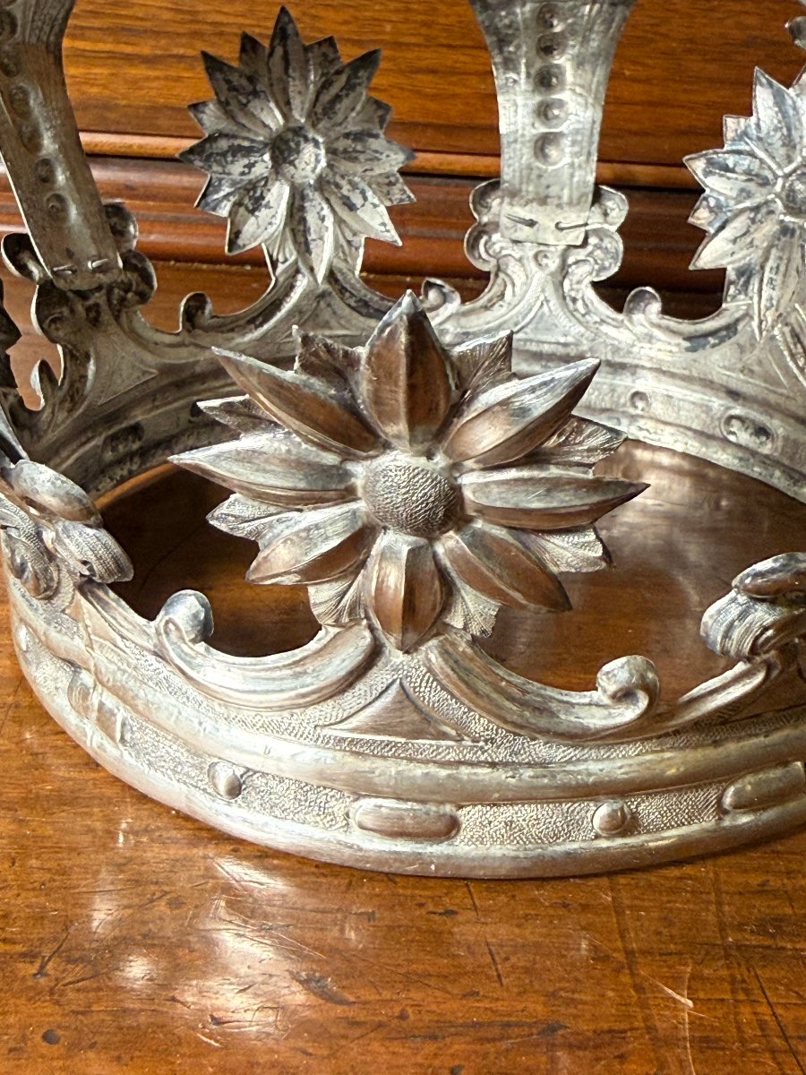18th-century Chiseled Silver Crown   -photo-3