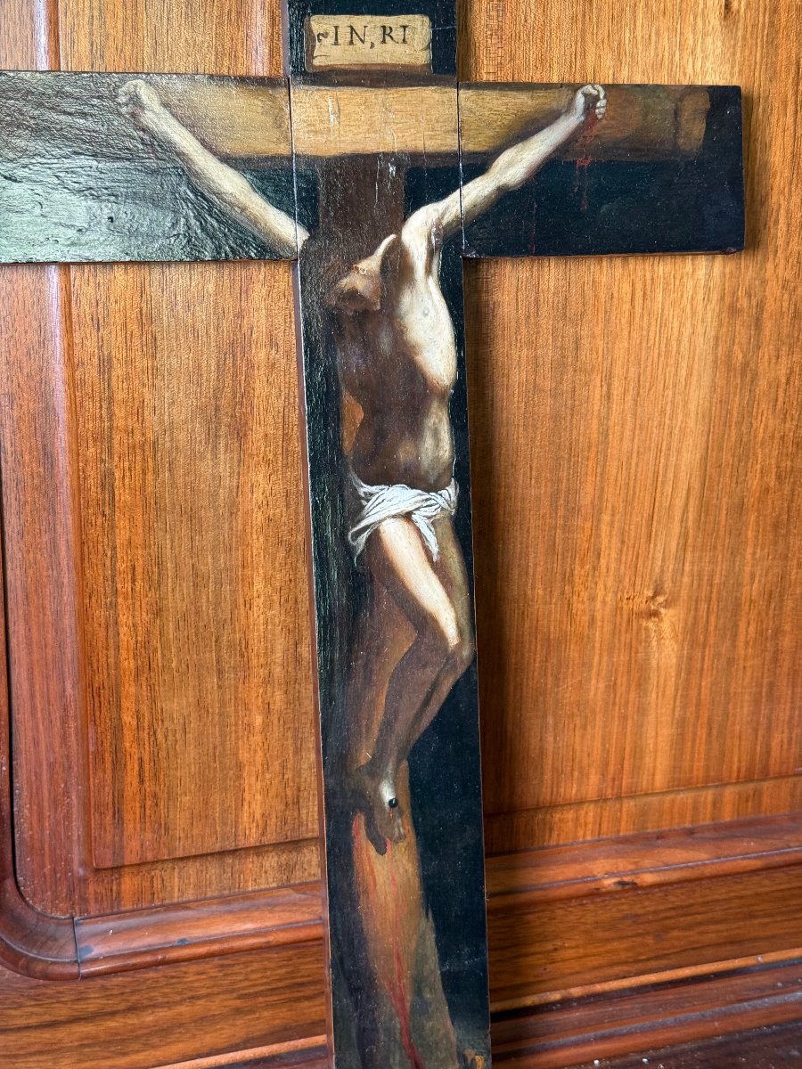 Painted Cross On A Shaped Panel  -photo-2