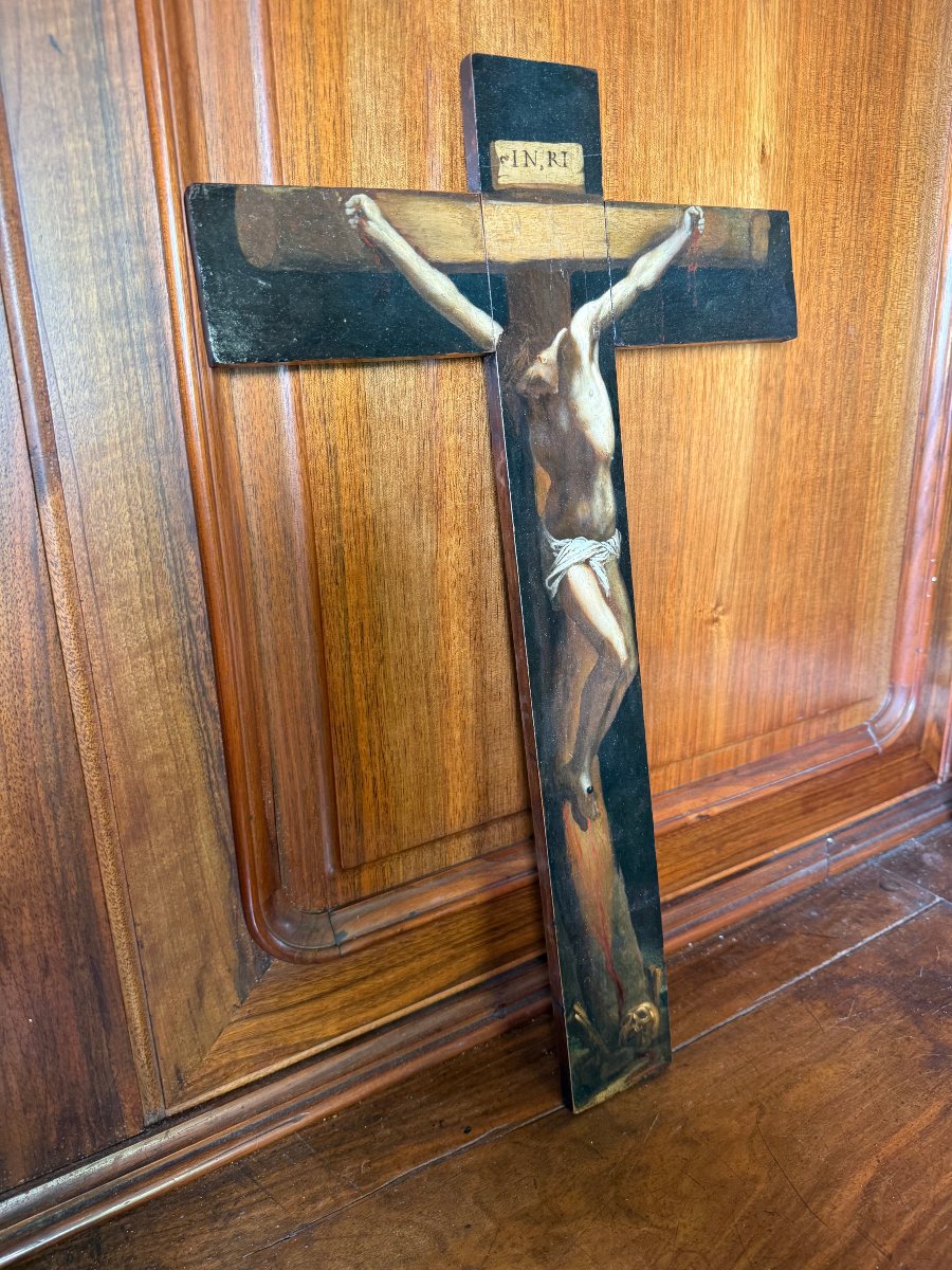Painted Cross On A Shaped Panel  