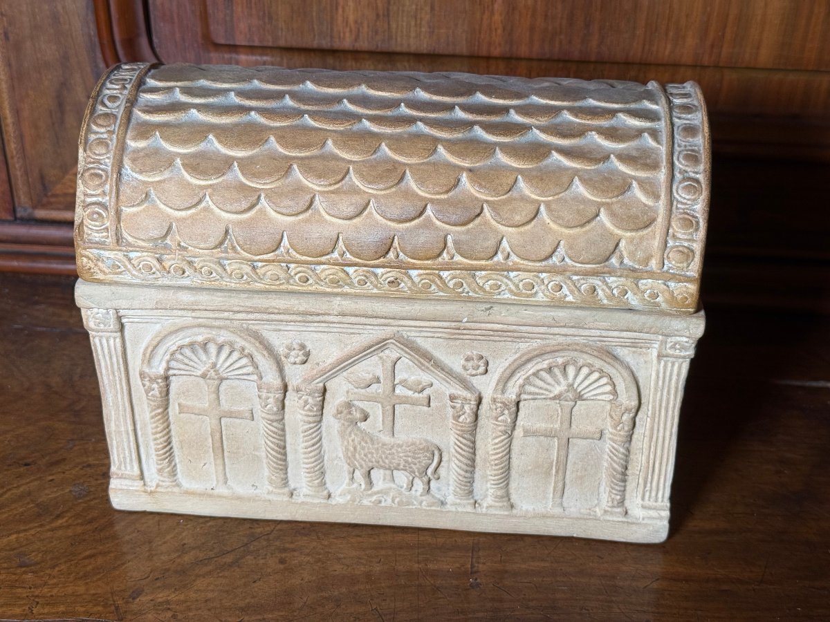 Terracotta Casket From Signa, Modeled After An Early Christian Sarcophagus 