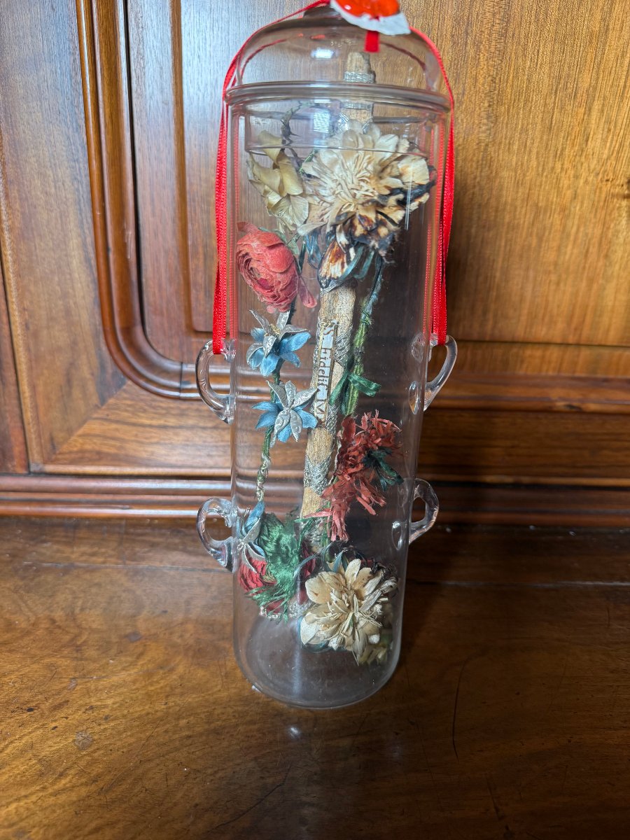 A 17th-century Vase Made Of Hand-blown And Hand-drawn Glass Containing The Relics Of St. Fedele