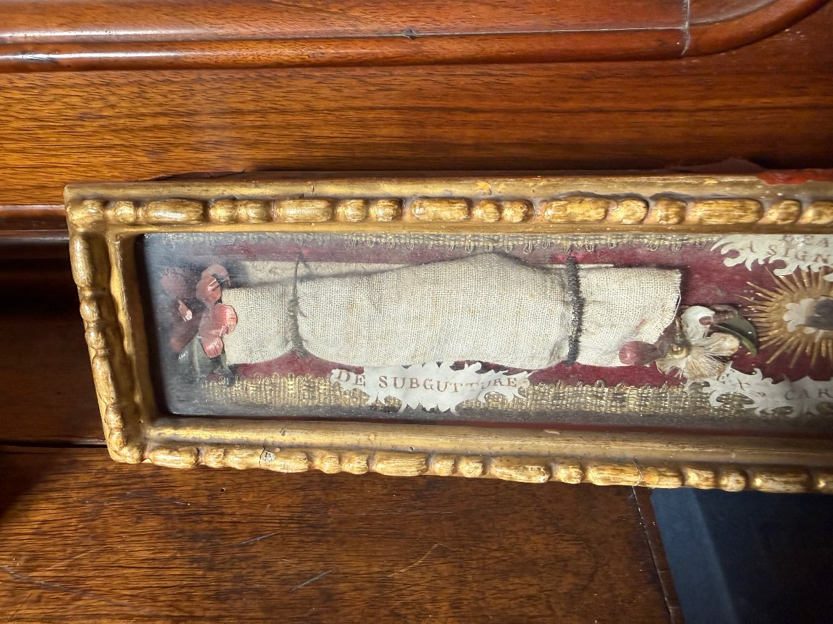 Reliquaire en bois sculpté et doré contenant les reliques de la bienheureuse Giovanna da Signa,