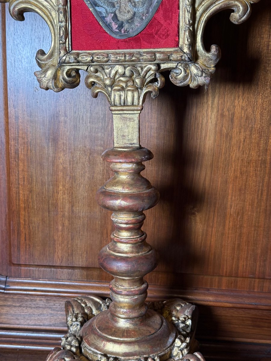 A Gilded Wooden Reliquary Containing A Case With The Heart And Belt Of St. Charles Borromeo, -photo-4