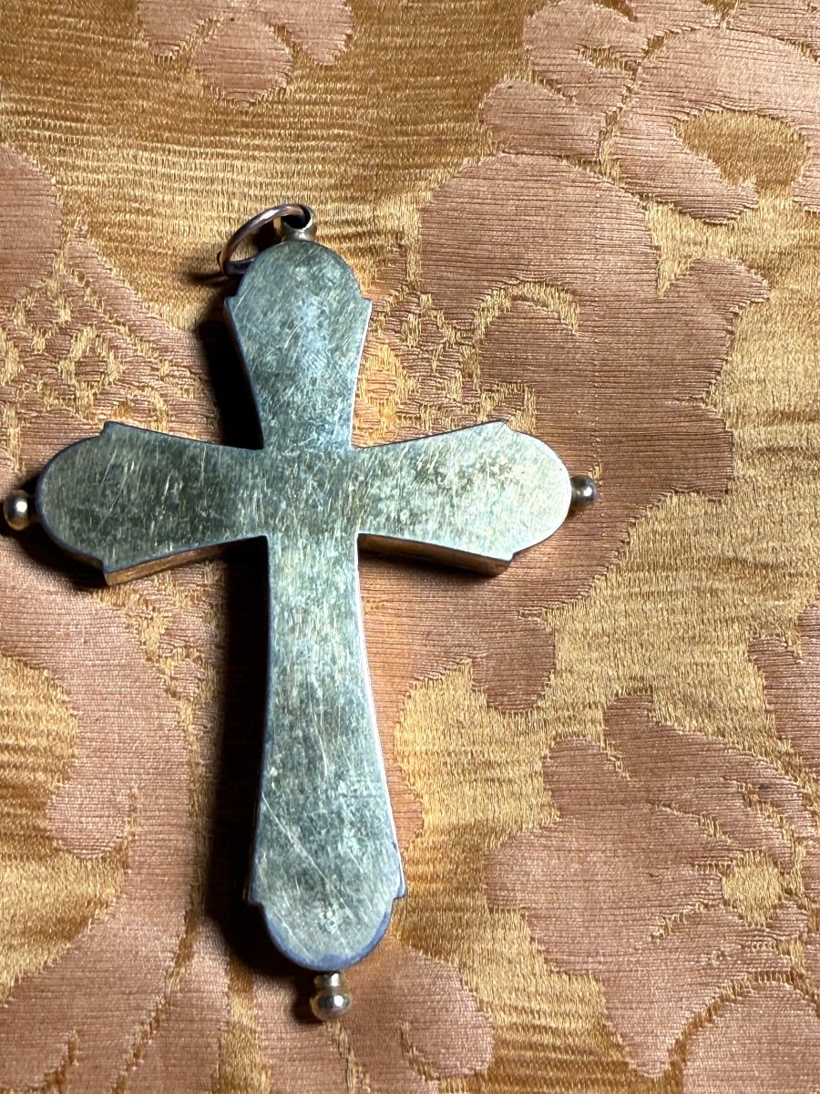 A Gold-plated Silver Pectoral Cross Containing Relics Of The Holy Cross And Four Other Saints 