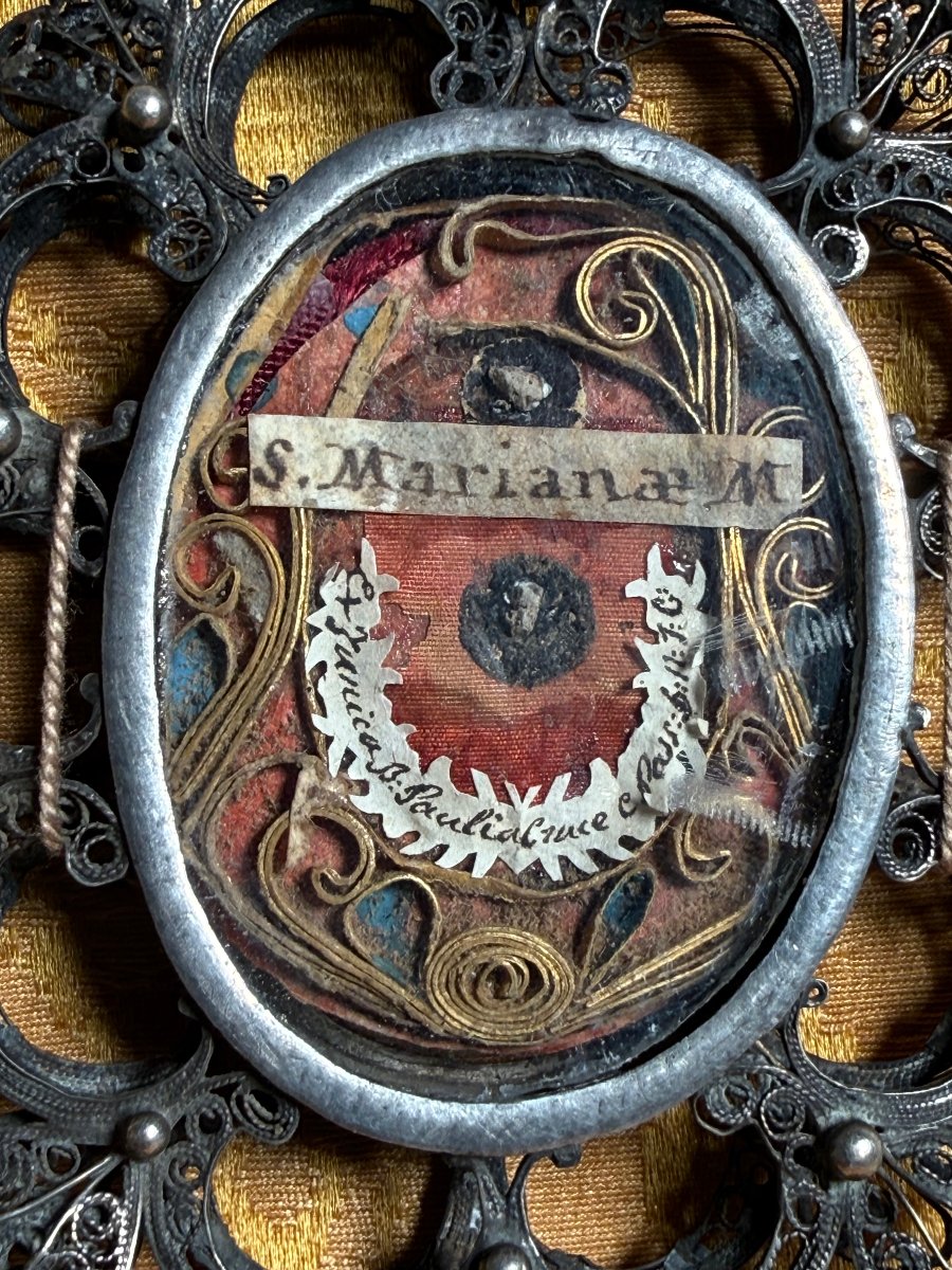 Silver Filigree Reliquary Containing The Relics Of St. Mariana And St. Paul Of The Cross -photo-2