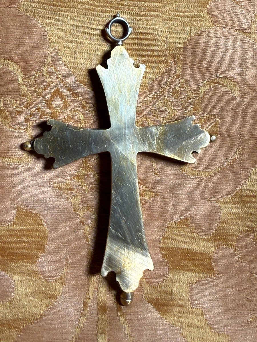 Croix pectorale en argent contenant des reliques de la Sainte Croix  -photo-2