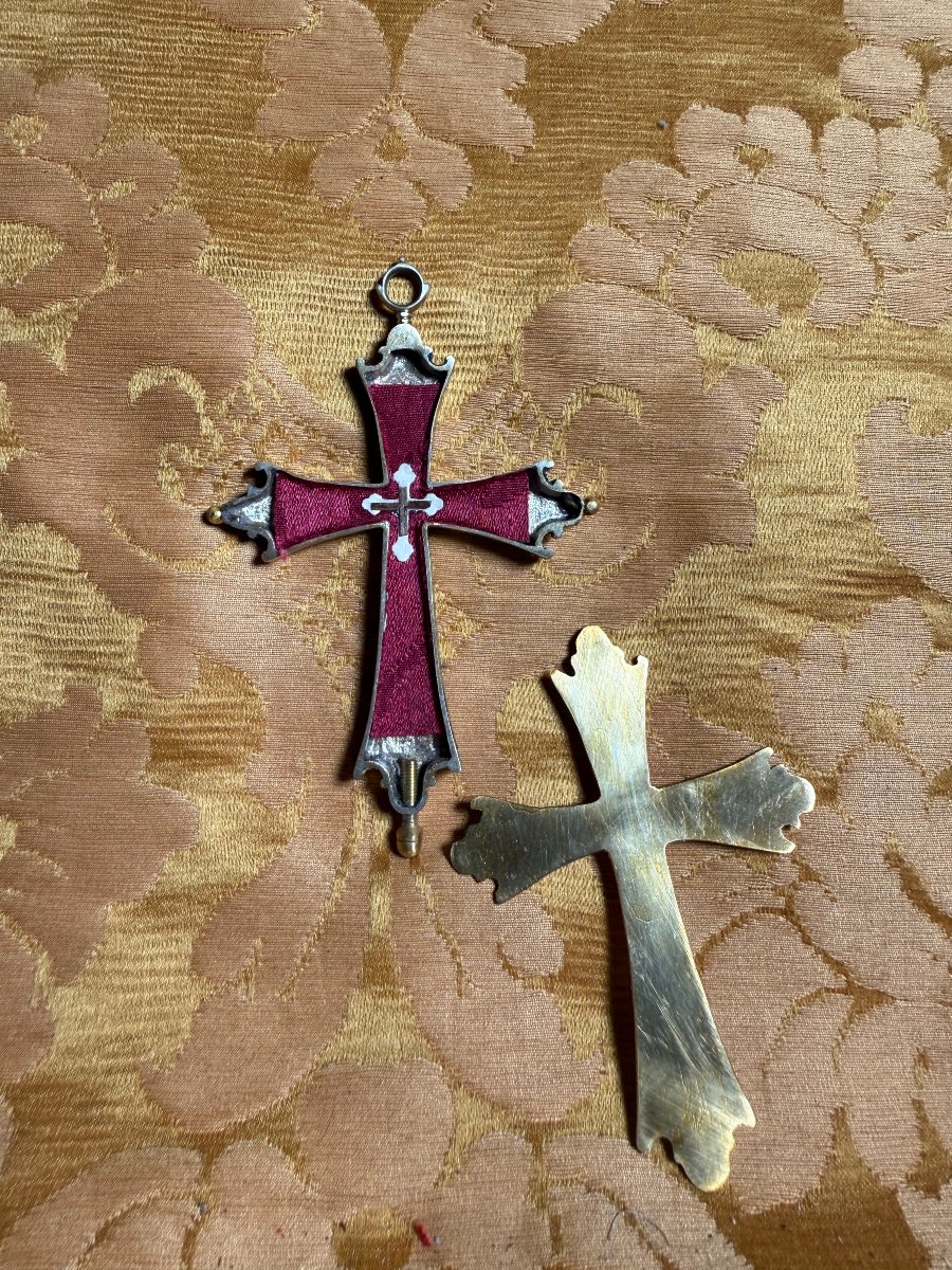Croix pectorale en argent contenant des reliques de la Sainte Croix  -photo-3