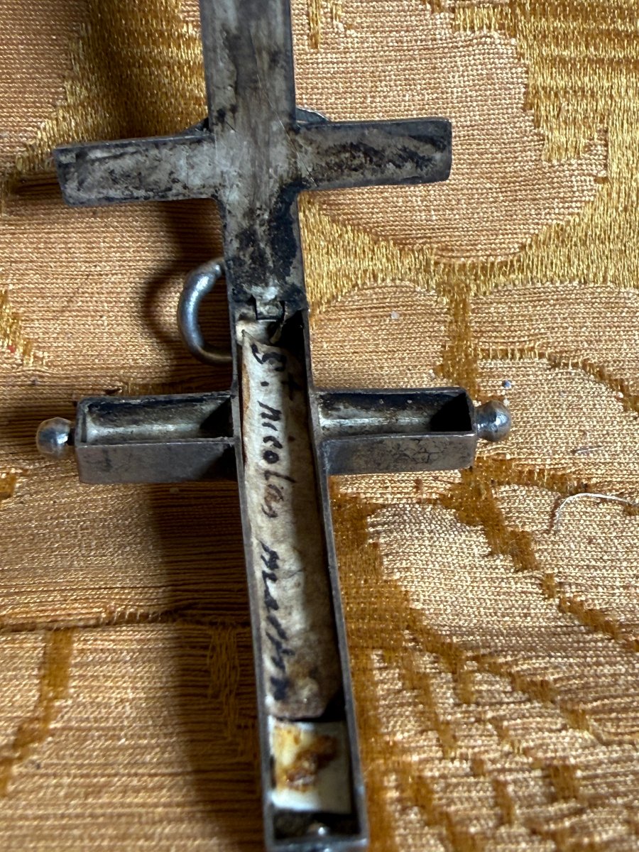 A Silver Cross-shaped Reliquary Containing The Relic Of St. Nicholas -photo-4