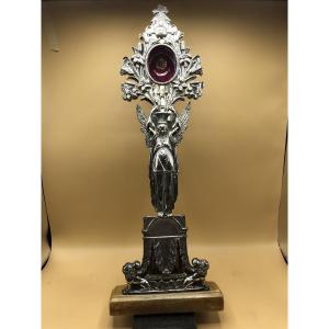 Solid Silver Reliquary Of Saint Roch, An Object From The Empire Period