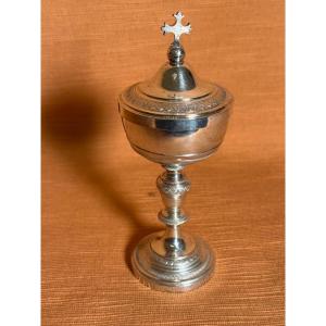 Cryptique en métal argenté, objet du XIXe siècle