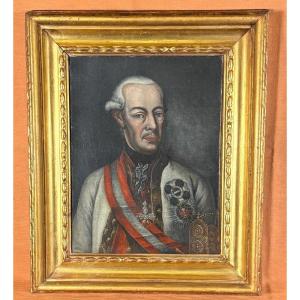 Tableau sur toile du XVIIIe siècle représentant le grand-duc Pierre-Léopold de Lorraine