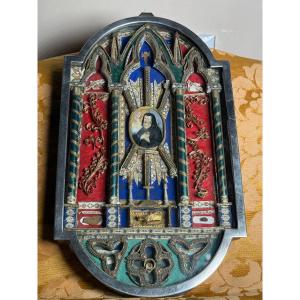Reliquaire en argent de saint François de Paule et de sept autres saints