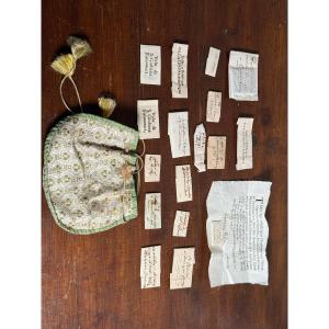 Small Bag Containing 15 Relics Of Saints, Packaged In Individual Pouches