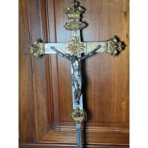 Processional Cross Made Of Silver And Bronze