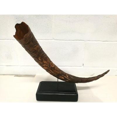 Carved Horn From 1800