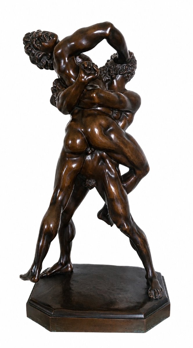 Bronze « Hercule et Antée » - d’après un modèle de Stefano Maderno - Signé Trodoux  -photo-2
